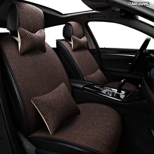 CUWEUSANG flax car seat covers For audi a6 4f a4 a3 a5 q3 q5 q2 lada xray mitsubishi pajero skoda octavia nissan leaf seat cover