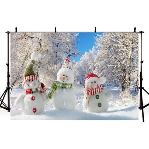 Winter background forest pine Snow Snowman photography backdrops christmas decorations new backdrops photo studio