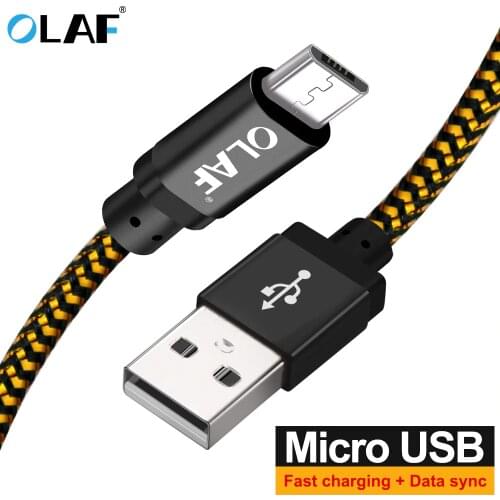OLAF Micro USB Cable 1m 2m 3m Fast Charging Nylon USB Sync Data Mobile Phone Android Adapter Charger Cable for Samsung Cable