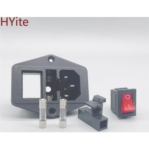 Power Rocker Switch IEC 3 Pin 320 C14 Inlet Power Sockets Switch Connector Plug 10A 250V