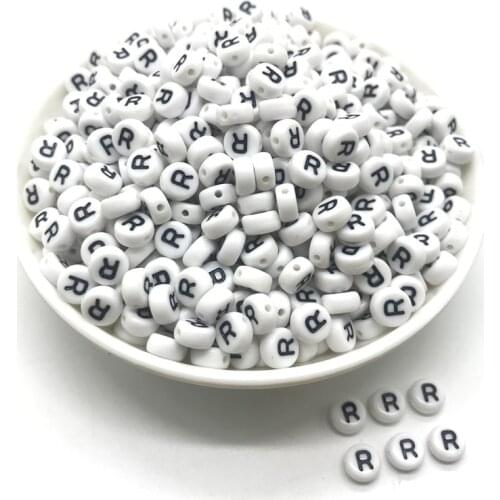 100pcs 4x7mm round letters 26 letters beads peach heart-shaped spacer beads making jewelry necklace bracelet #R