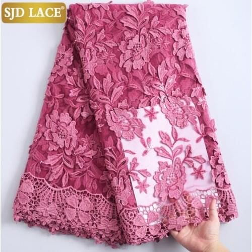 SJD LACE Onion French Lace Fabric High Quality African Lace Fabric With Sequins 3D Applique Mesh Laces For Wedding Party A2242