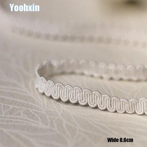 0.6CM Wide HOT Embroidery white flower lace fabric trim ribbon DIY sewing applique collar fringe craft wedding guipure decor