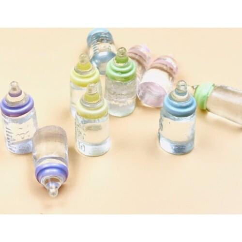 5PCS/lot 1/6 Scale Miniature feeding bottles for 1/6 1/8 1/12 Dollhouse Play Pretend Kitchen Food Toys for children mini drink