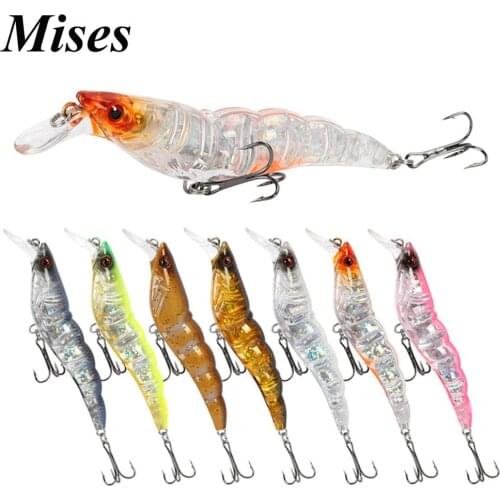 Mises 10cm 13g Eight Colors Long Shot Bionic Shrimp Shape Minnow Lure Artificial Plastic Hard Bait Fishing Lure Wobbler