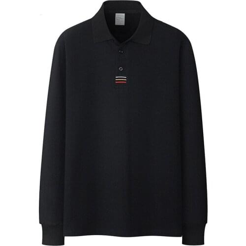 2021 Brand Men Solid Polo Shirts Tops Mens Fashion Casual Polo Shirt Autumn New Cotton Long Sleeve Polo Shirt Male