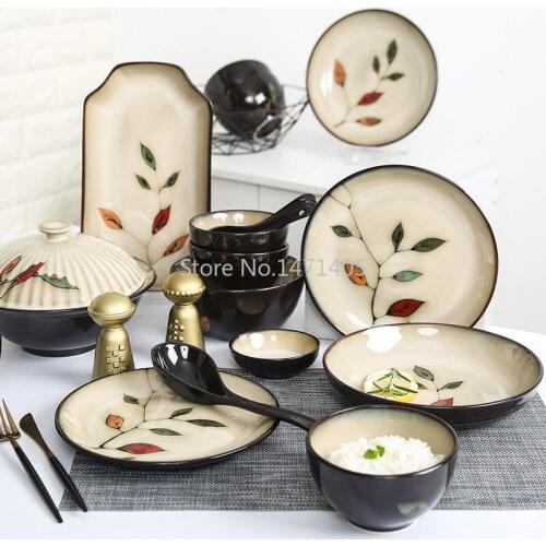 Cutlery Set Bowls and Dishes Household Set Bowls and Dishes Ceramic Dishes and Dishes Plate Dishes and Chopsticks Combination