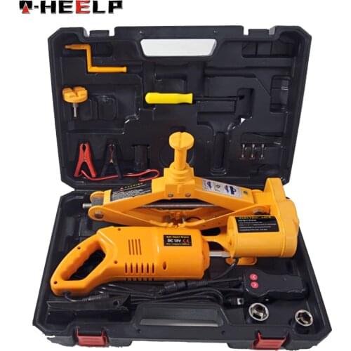 E-HEELP 3 Ton Car Electric Scissor Jack with Impact Wrench Automatic Lifting Tool Car Lift Jack Tool Set & Easy To Carry A04