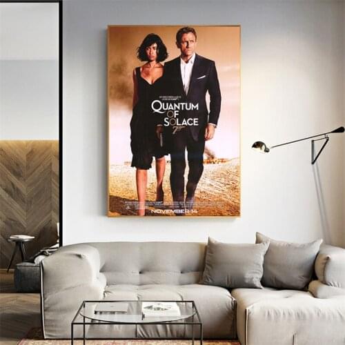 Pop Art 007 Skyfall Claissic Film Movie Poster Retro Home Decorative Wall Canvas Picuter for Living Room Bar Art Decor
