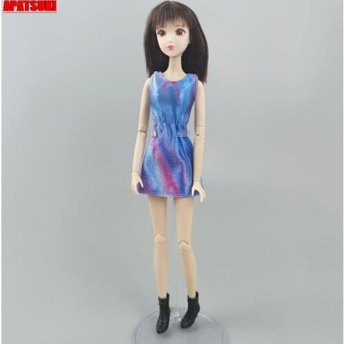 Multicolor Sleeveless Short Dresses For Barbie Doll Clothes Casual Wear Outfits For 1/6 Dolls Accessories Kids DIY Toys