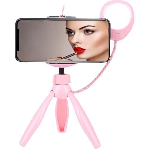 Adjustable Selfie Light Beauty 3 Levels Fill Lighting Flexible Sponge Octopus Mini Tripod Lights with Phone Clip For Live Stream