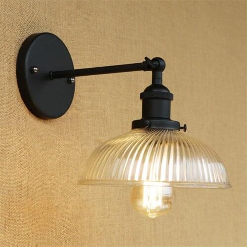 Retro Loft Style Glass Lampshade Wall Sconce Edison Industrial Vintage Wall Light Fixtures Indoor Lighting Lamparas De Pared