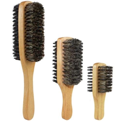 1 Pc Mens Double-sided Beard Brush Bristle Beard Brush Wood Handle Mustache Softening Styling Grooming Comb Hair Tools