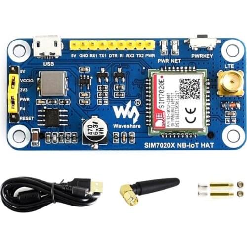 Waveshare NB-IoT HAT for Raspberry Pi Based on SIM7020E B1/B3/B5/B8/B20/B28 Bands supports LWM2M/COAP/MQTT, etc