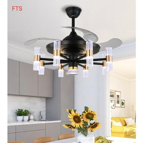 Nordic fan light magic bean ceiling fan light household simple bedroom restaurant invisible electric fan light fan chandelier