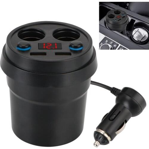 2 USB DC 5V 3.1A Car Charger Cigarette Lighter Splitter Cup Power Socket Adapter With Voltage LED Display Mobile Phone Chargers