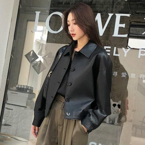 2020 New Autumn Real Genuine Leather Women Jacket Short Korean Style Sheepskin Coat Winter Clothes Motorcycle Outwear WPY1954