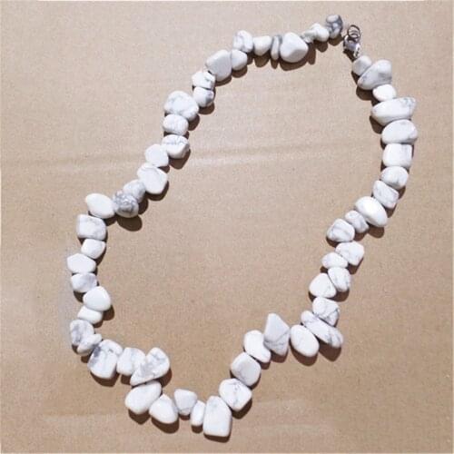 1 Strand Best Gift Fashion Jewelry Natural White Howlite 12x10x6mm/8x6x3mm Free Shape Unisex Pendant Necklace Length 210mm