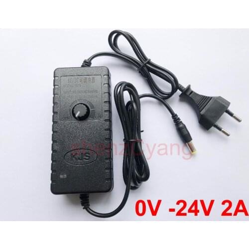 1PCS adjustable ON/OFF adapter DC 0V-24V 2A Adapter of voltage3V/4.5V/5V/6V /9V /13.5V/15V 18 -24V 2A 48W power supply adatper