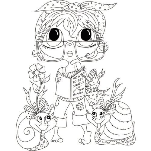 10x8 Girl reading book New Transparent Clear Rubber Stamp Sheet Cling Scrapbooking Photo Album PaperCard DIY Craft