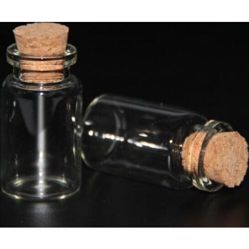 200pcs 22*40mm 7ml Mini Glass Bottles Empty Sample Jars Vial with Cork Stoppers Perfume container for DIY Craft Decoration Gifts