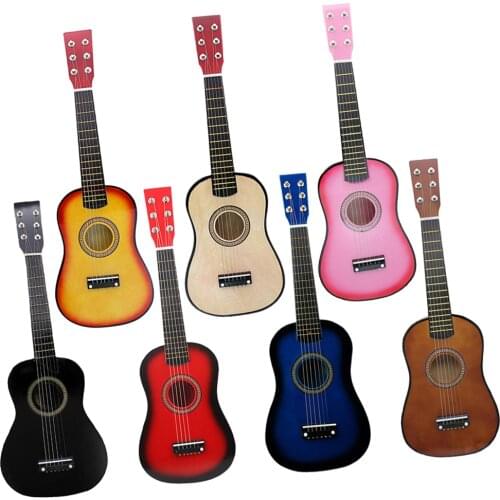 21 inch Exquisite Solid Wood 6 Strings Acoustic Guitar Practice Mini String Musical Instrument for Beginners Music lovers