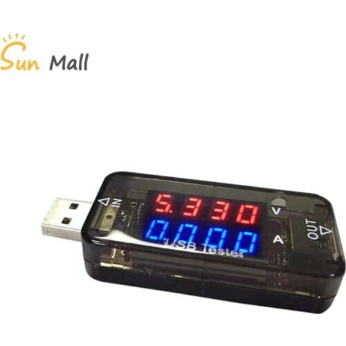 4Bit USB Digital Power Meter Tester battery capacity tester Current Voltage Monitor DC3.3V-30V Voltage Power Meter Test Red+Blue