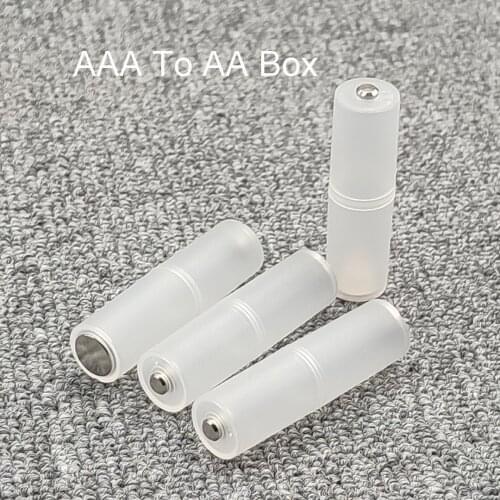 4 Pcs AAA To AA Size Cell Battery Converter Adapter Adaptor Batteries Holder Plastic Case Switcher Wholesale