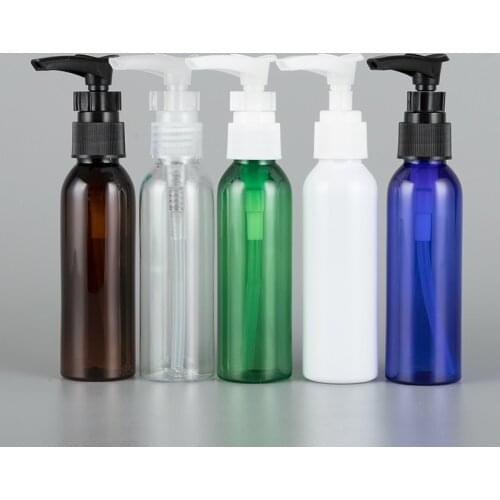 60ML X 50 Empty Refillable Bayonet Pump Cosmetic Bottles Colored Shampoo Bottle With Pump Small Size Liquid Soap Container