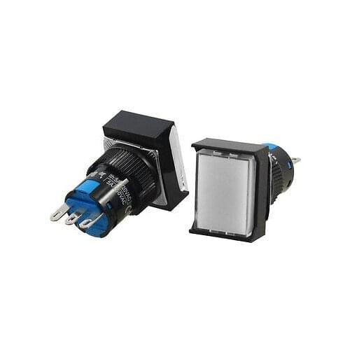 AC 250V 5A 1NO 1NC SPDT Momentary White Push Button Switch Control