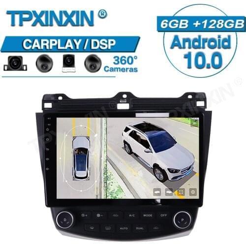 For Honda Accord 2003-2007 Android Car Radio 360 HD Auto Surround View Camera Car Multimedia Player Stereo Radio GPS Navigtion