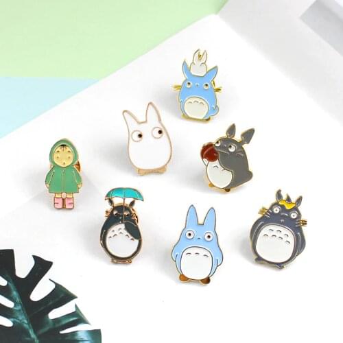 Comic Cartoon Character Totoro Brooch My Neighbor Girl Animal Shirt Cute Pin Backpack Coat Cap Badge Children Jewelry Gifts