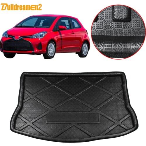 Buildreamen2 For Toyota Yaris L Car Rear Trunk Mat Luggage Tray Boot Liner Floor Cargo Carpet Mud Pad 2013 2014 2015 2016