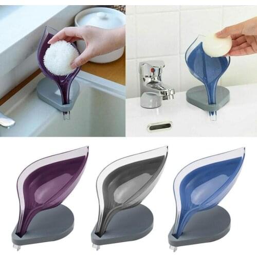 Leaf Shape Decorative Drainage Soap Holder Soap Storage Holder Container Bathroom Decor