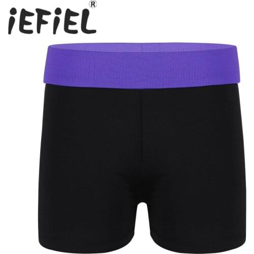 Kid Girls Children Ballet Dance Gym Workout Shorts Wide Elastic Waistband Activewear Shorts Bottoms for Sports Gymnastic Dance