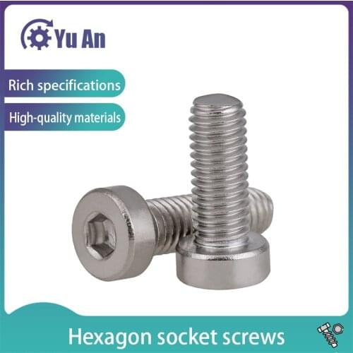 Din7984 304 Stainless Steel Thin Head Socket Head Screw Short Head Socket Head Screw Bolt M3-m10 Available 30PCS
