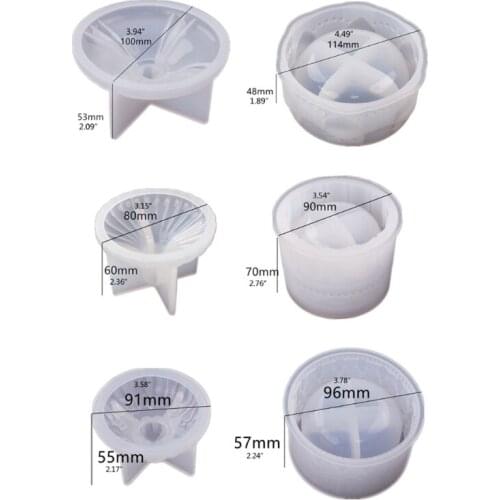 DIY 3 Stye Storage Box Resin Mold with Lids Kit Jewelry Candy Jar Silicone Mold A0NF