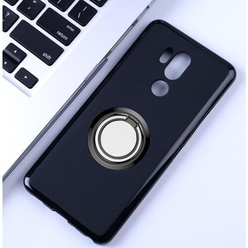 For LG G7 ThinQ Back Ring Holder Bracket Phone Case Cover Phone TPU Soft Silicone Cases for LG G7 ThinQ 6.1"