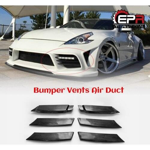 For Nissan 2009 On 370Z Z34 WBS Style Fiberglass Front Bumper intake FRP Fiber Glass Air Duct Tuning Vent Drift Part Trim