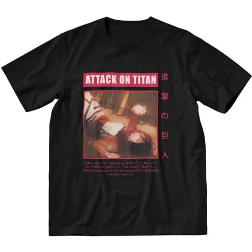 Anime Shingeki No Kyojin Tshirt Men Unique Tee Tops 100% Cotton T Shirts Short Sleeve Manga Attack On Titan T-shirt Gift Clothes