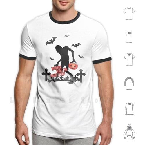 Happy Halloween Zombi T Shirt Big Size 100% Cotton Monster Ghost Zombie Pumpkin Skull Vampire Hexe Bone Oktober Dig Party