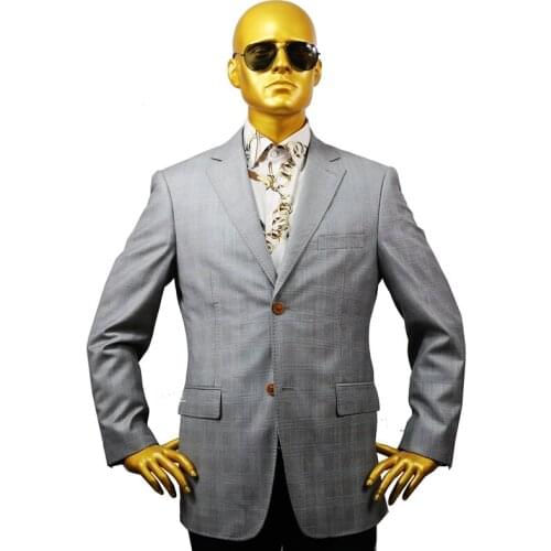 Custom tailor made Mens bespoke jacket business formal wedding ware bespoke coat silver grey whales plaid wool slim fit 2020