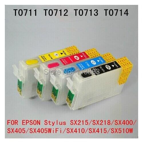 T0715 T0711 Refillable ink cartridge for EPSON Stylus SX600FW SX610FW BX600FW BX610FW Office B40W BX300F BX300FW BX310FN printer
