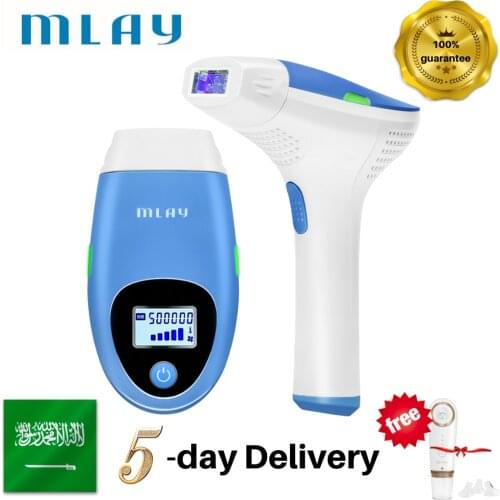 Mlay Laser Hair Machine Face Body Bikini Hair Permanent Remove Ipl Laser 3 In 1 HR Changeable Lens Unlimited Flash Epilator