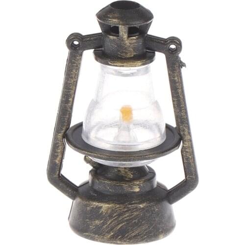 1PCS Doll House Miniature Dollhouse Accessories 1:12 Mini Oil Lamp Decor Pretend Play Toy Miniature Living Room Kids Girls Toy