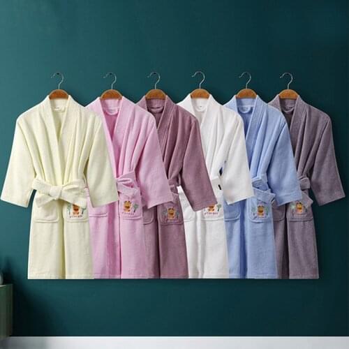 Soft Sleeprobe100% Cotton Toweling Terry Robe Family Robe For Adult Boy Girls Robe Winter Warm Bathrobe Women Casual пижама