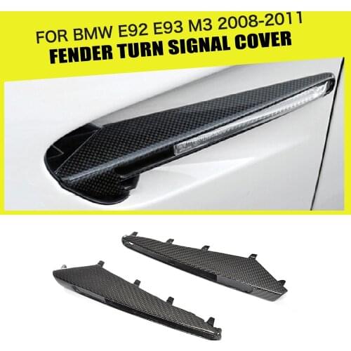 Carbon Fiber Fender Turn Signal Cover Trim Decoration for BMW 3 Series E90 E92 M3 Coupe 2 Door 2008 - 2011