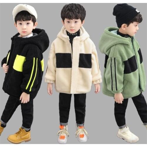 Plus Velvet Spring Autumn Boy Coat Overcoat Top Kids Costume Teenage Gift Children Clothes High Quality Plus Size
