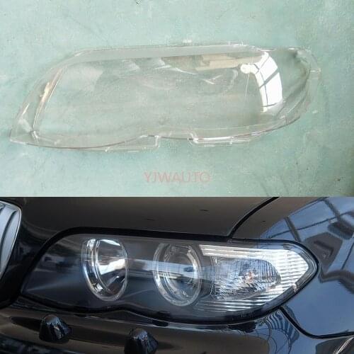 Car Headlight Lens For BMW X5 E53 2004 2005 2006 2007 Car Headlight Headlamp Lens Auto Shell Cover Driver & Passenger Side