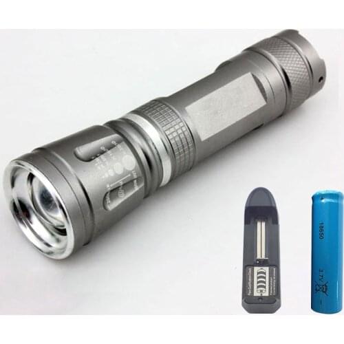 Protable Q5 led Flashlight Lamp Zoomable Flash Light torch Lamps with 16850 battery AC charger Lampe Torche linterna